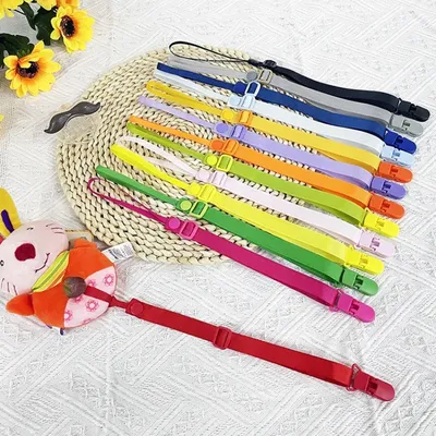 Baby Pacifier Clips Solid Color Teething Toys Anti-drop Chain Rope Webbing Teethers Dummy Nipples