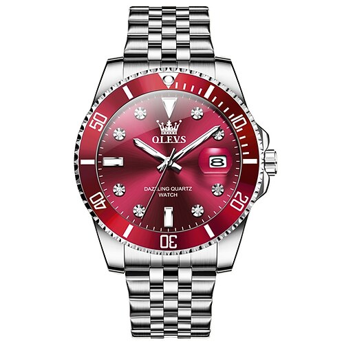 OLEVS Herren Quarz Uhr Outdoor Sport Fashion Armbanduhr Leuchtender Kalender Wasserdicht Dekoration Stahl Uhr Image