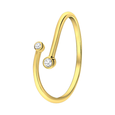 Lucardi Ring 925 Silber Gold - 57mm Damen Image