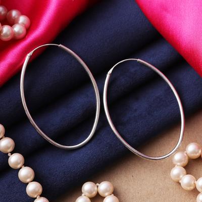 Minimalist Loop,'Modern Minimalist Polished Sterling Silver Hoop Earrings'