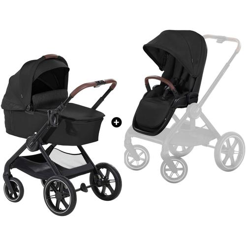 "Kombi-Kinderwagen HAUCK ""Walk N Care Air Set, black"" schwarz (black) Baby Kinderwagen Kombikinderwagen belastbar bis 22 kg"