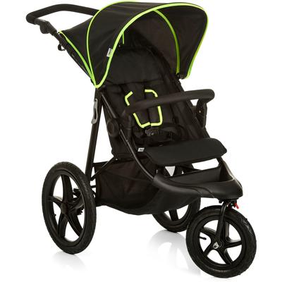 Dreirad-Kinderwagen HAUCK "Runner black/neon yellow" gelb (black/neon yellow) Baby Kinderwagen mit schwenk- und feststellbarem Vorderrad