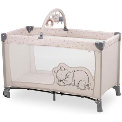 Baby-Reisebett HAUCK "Dream N Play Go, Pooh Rainbow, beige", Baby, Gr. B/H: 65cm x 106,5cm, kein Härtegrad, beige, Alumi