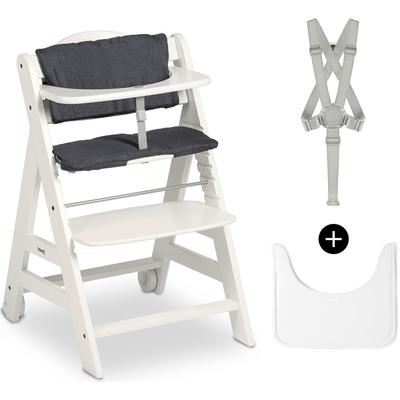 Hochstuhl HAUCK "Beta+, White", Baby, Gr. B/H/T: 58cm x 79cm x 48cm, weiß, Massivholz, Kunststoff, Polyester, Stahl, Stühle, FSC - schützt Wald - weltweit