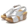 Sandalette LASCANA "Sommerschuh", Damen, Gr. 41, silber (silberfarben), Obermaterial: 100% Lederimitat. Futter: 100% Textilmaterial. Decksohle: 100% Rindsleder. Laufsohle: 100% Synthetik, glänzend, metallic, feminin, Schuhe, Sommerschuh mit...