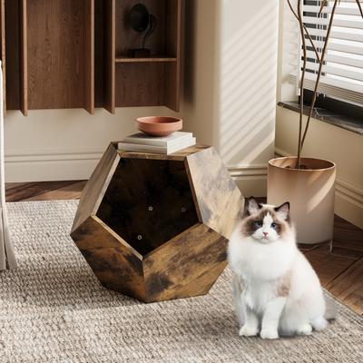 25.98'' Modern Pet Furniture Cat Kennel Side Table, Multi-Purpose Furniture