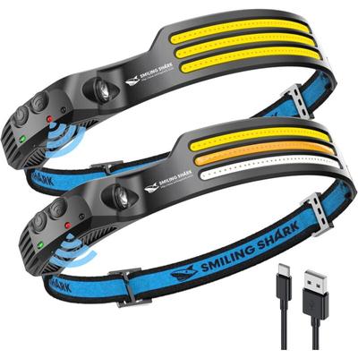 Smiling Shark-Stirnlampe, 2 Stück, 230° Weitwinkel, 3 x LED-Mehrfarben-Lichtstreifen, Image
