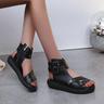 Women's Sandals Wedge Sandals Platform Sandals Roman Sandals Peep Toe Buckle Strap and Non-Slip Sole Retro Sandals Outdoor Beach Black Brown