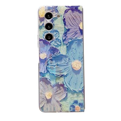 Phone Case For Samsung Galaxy Z Fold 6 Z Fold 5 Z Fold 4 Z Fold 3 Back Cover Ultra Thin Shockproof Flower Floral TPU