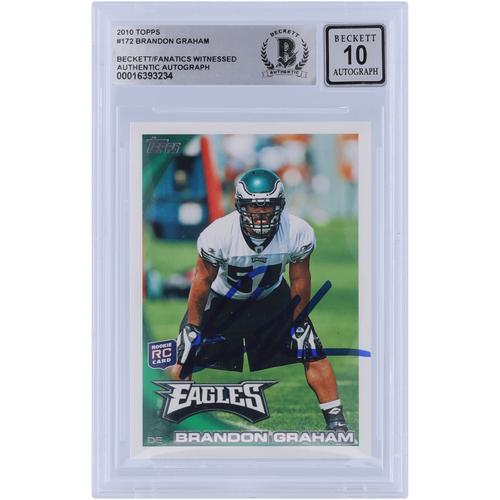 Brandon Graham Philadelphia Eagles signierte 2010 Topps #172 Beckett Fanatics bezeugte authentifizierte 10 Rookie-Karte