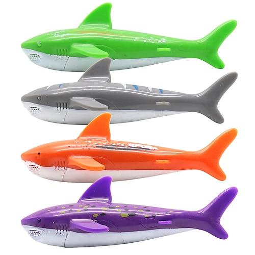 Tauchspielzeug fürs Schwimmbad, Unterwasser-Schwimmen, Werfen, Tauchen, Torpedohai, 4er-Pack
