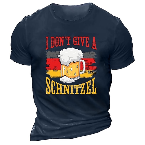 Cosplay Kostüm T-Shirt Druck Bayerisch Deutsch T-Shirt Ärmel Klassisch Streetstyle für Herren Erwachsene Heißprägen für Karneval Oktoberfestbier Party Alltagstauglich Image