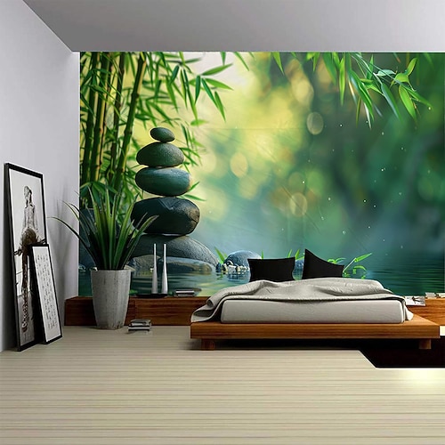 Natur Zen Meditation Wandteppich Wand Kunst große Wandteppich Wandbild Dekor Fotografie Hintergrund Decke Vorhang Haus Schlafzimmer Wohnzimmer Dekoration Wandtuch XXL Natur Image