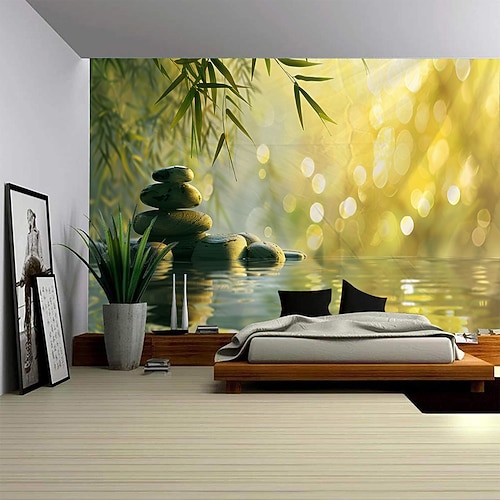 Natur Zen Meditation Wandteppich Wand Kunst große Wandteppich Wandbild Dekor Fotografie Hintergrund Decke Vorhang Haus Schlafzimmer Wohnzimmer Dekoration Wandtuch XXL Natur Image