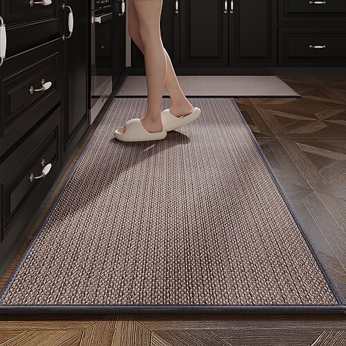 rutschfeste, waschbare Küchenteppicheamp;Matten Anti-Ermüdung, rutschfeste, saugfähige, gewebte Läufer mit Gummirücken für Böden, maschinenwaschbare Bauernhaus-Stehmatten für Spüle, Waschküche, Flur Image