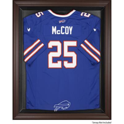 Vitrine mit Logo-Trikot der Buffalo Bills in Braun mit Rahmen Image