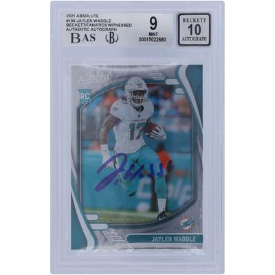 Jaylen Waddle Miami Dolphins signierte 2021 Panini Absolute #106 Beckett Fanatics bezeugte authentifizierte 9/10 Rookie-Karte - 9,5/9/9/8,5 Untergrade Image