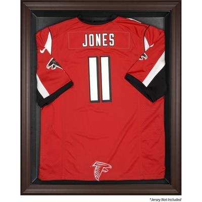 Vitrine mit Logo-Trikot in Braun mit Rahmen der Atlanta Falcons Image