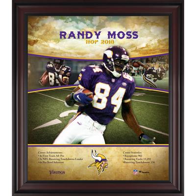 Randy Moss Minnesota Vikings gerahmtes 15" x 17" Hall of Fame Karriereprofil Image