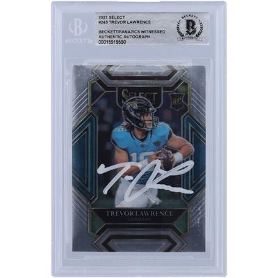 Trevor Lawrence Jacksonville Jaguars signierte 2021 Panini Select Club Level White Ink #243 Beckett Fanatics bezeugte authentifizierte Rookie-Karte Image