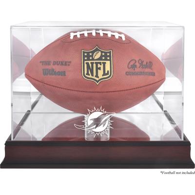 Miami Dolphins (2013-heute) Football-Vitrine aus Mahagoni mit verspiegelter Rückseite Image