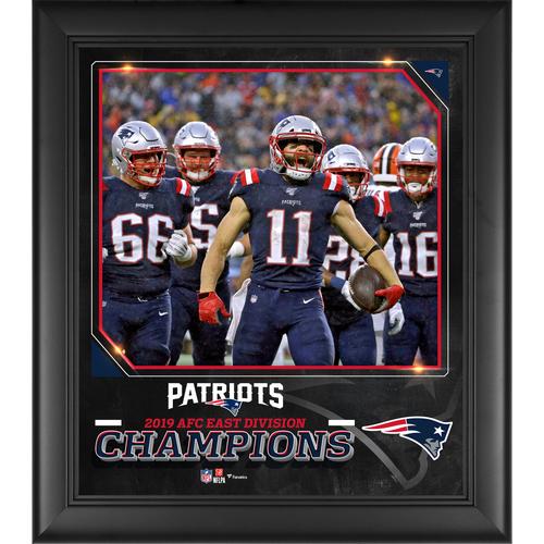 Gerahmte Collage der New England Patriots, 15 x 17 Zoll, Meister der AFC East Division 2019