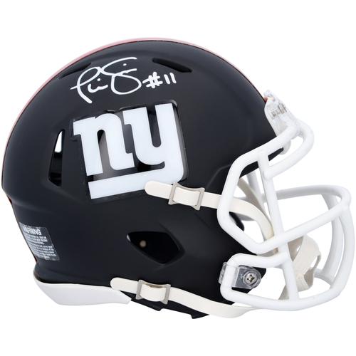 Phil Simms New York Giants Riddell Speed ​​Mini-Helm, schwarz matt, signiert