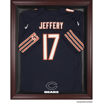 Trikotvitrine der Chicago Bears mit Mahagoni-Rahmen Image