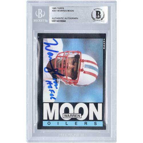 Warren Moon Houston Oilers signierte 1985 Topps #251 BAS authentifizierte Karte mit 