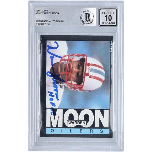 Warren Moon Houston Oilers signierte 1985 Topps #251 BAS authentifizierte 10er-Karte mit 