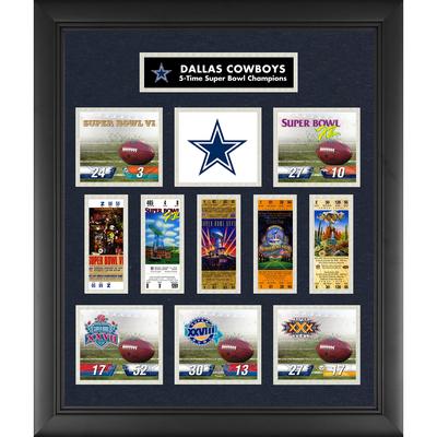 Gerahmte Super Bowl-Replik der Dallas Cowboys – Ticket- und Punktecollage – Limitierte Auflage von 1.000 Stück Image