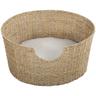 Panier rond athena pour chien et chat en jonc de mer coussin écru