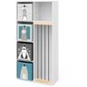 Bibliothèque enfant Marvin, Blanc, 72 x 143 cm avec 4 boxes pliants opt.2 Vicco