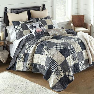 Augusta Patchwork Mini Quilt Set Black, King, Black