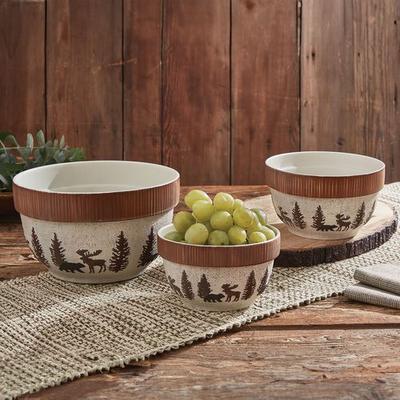 Wilderness Trail Mixing Bowls Brown Set of Three, Set of Three, Brown
