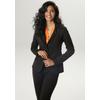Kurzblazer ANISTON SELECTED, Damen, Gr. 40, orange (schwarz, orange), Jersey, Sweatware, Obermaterial: 65% Polyester, 30% Viskose, 5% Elasthan, gemustert, Jacquardmuster, modisch, figurbetont hüftlang, Langarm, Blazer, mit kleinen Quadraten