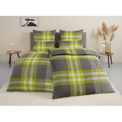 Bettwäsche TOM TAILOR HOME "Nick in Gr. 135x200 oder 155x220 cm", grün, B/L: 135cm x 200cm, , Renforcé, B/L: 80cm x 80cm, Renforcu00e9, Obermaterial: 100% Baumwolle, Bettwäsche, mit Gratiszugabe Gästehandtuch Image