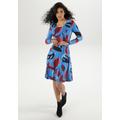 Jerseykleid ANISTON SELECTED, Damen, Gr. 40, N-Gr, bunt (blau, hellblau, rot, augergine, schwarz), Single Jersey, Obermaterial: 95% Viskose, 5% Elasthan, bedruckt, feminin, A-Linie knielang, Rundhals, Langarm, Kleider, in leichter A-Linien-Form