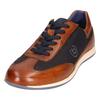 Sneaker BUGATTI, Herren, Gr. 42, blau (cognacfarben, navy), Leder, Textil, casual, Schuhe, Schnürschuh, Freizeitschuh in Used Optik im Casual-Chic Design