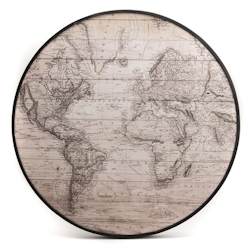 Leinwand Weltkarte rund 70cm - Braun Rund Amadeus 70x4 cm