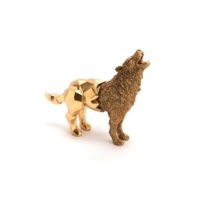 Goldener Wolf mi Origami - Anderes Amadeus-Harz 20x7 cm Image