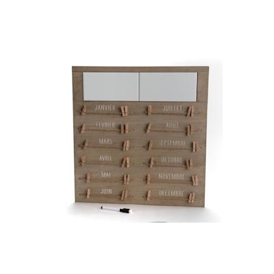 Wanddekoration pense bête annuel - Braun Rechteck Holz Amadeus 48x2.2 cm Image