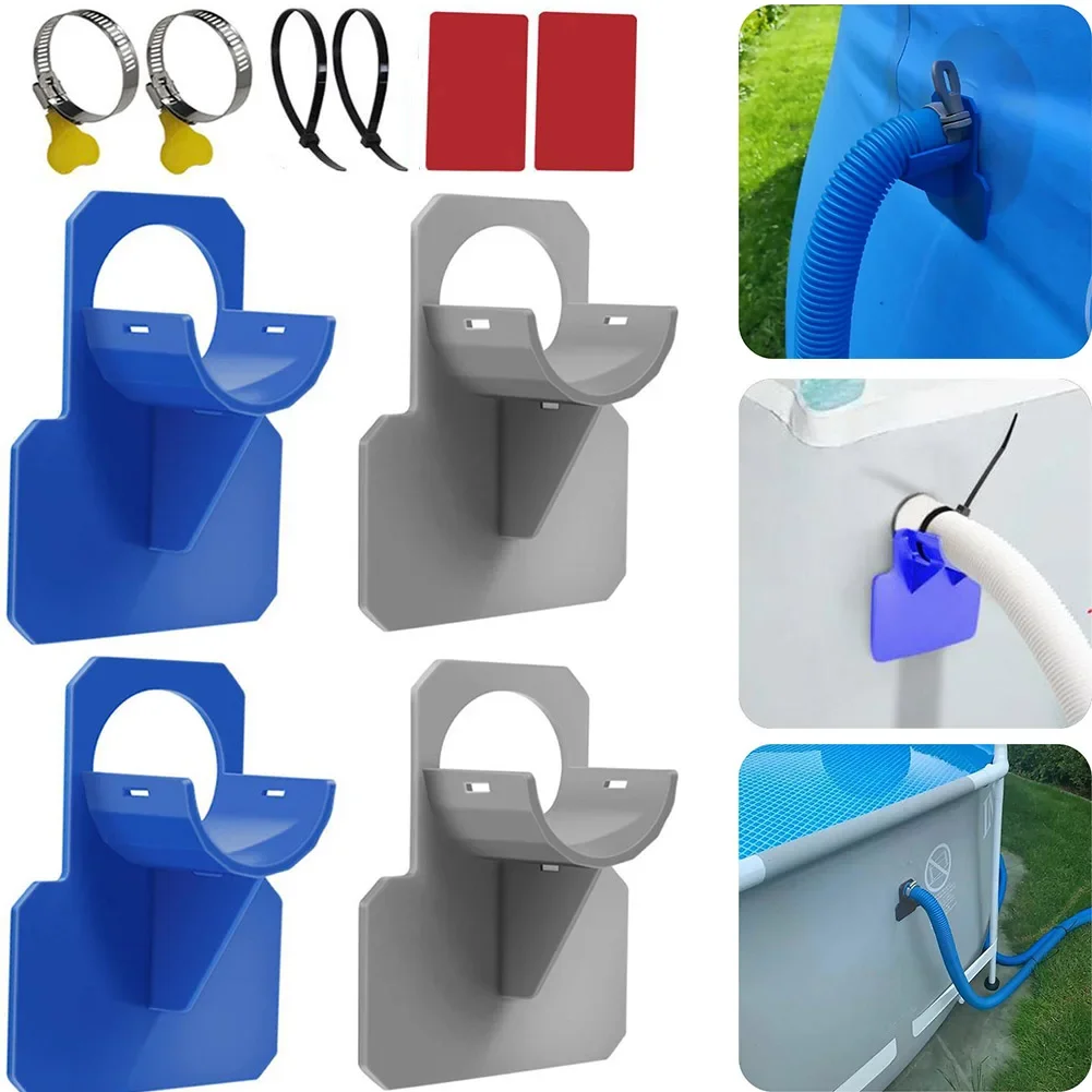 Support de fixation de tuyau de piscine, 2 pièces, pour piscine hors sol Intex 30-38mm, Support de montage de sortie de tuyau avec serre-câble