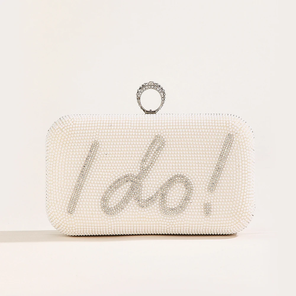 Je fais lettre sacs de soirée pour femmes pochettes de mariée perles perles sac à main de fête de mariage à la mode concepteur chaîne épaule sac à main