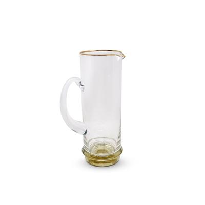 Pitcher with Gold Base and Rim, 44.5 oz