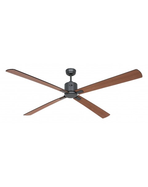 Deckenventilator mit WLAN CasaFan ECO NEO III 180 cm 952410 W Schwarzer Motor / Umkehrflügel in Schwarz und Teakholz Image