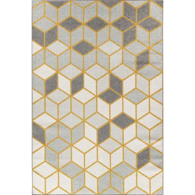 Moderner Skandinavischer Teppich Weiß/Gelb 120x170