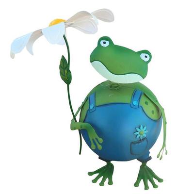 Sunset Vista Designs 421156 - Frog w/ Flower Porch Sitter (94398) Lawn and Garden Animal Figurines