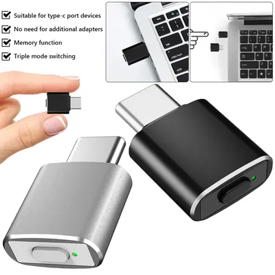 Mouse Mover Jiggler Undetectable Automatic Shaker 3 Jiggle Modes Mouse Mover USB C Driver-Free Keeps