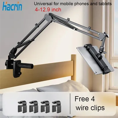 Tablet Stand Holder for Bed Rotatable Phone Stand for 4-12.9" iPad Pro Samsung Tab Xiaomi Pad Tablet